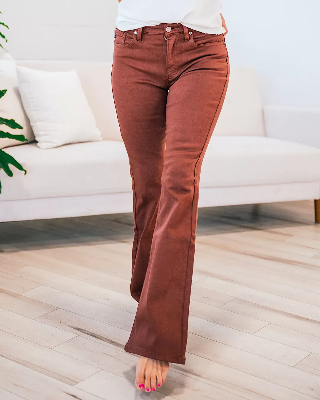 KanCan Holly Flare Jeans - Cinnamon Stick