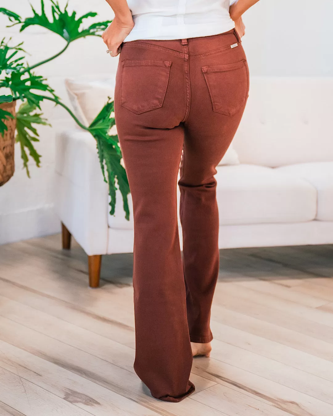 KanCan Holly Flare Jeans - Cinnamon Stick