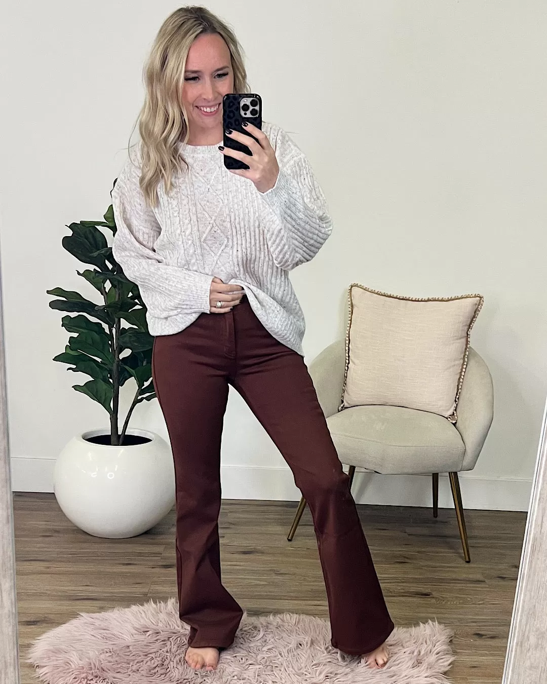 KanCan Holly Flare Jeans - Cinnamon Stick