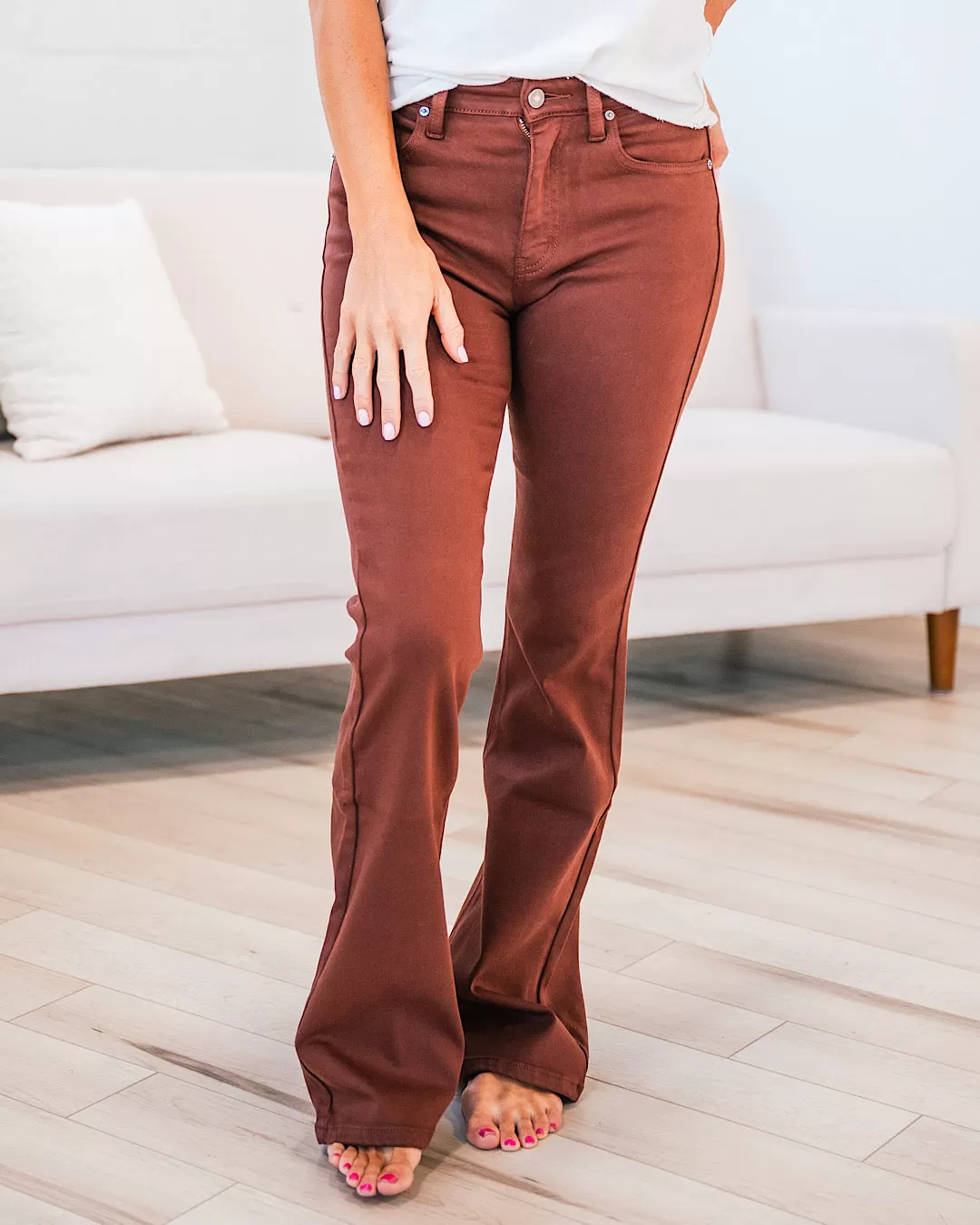 KanCan Holly Flare Jeans - Cinnamon Stick