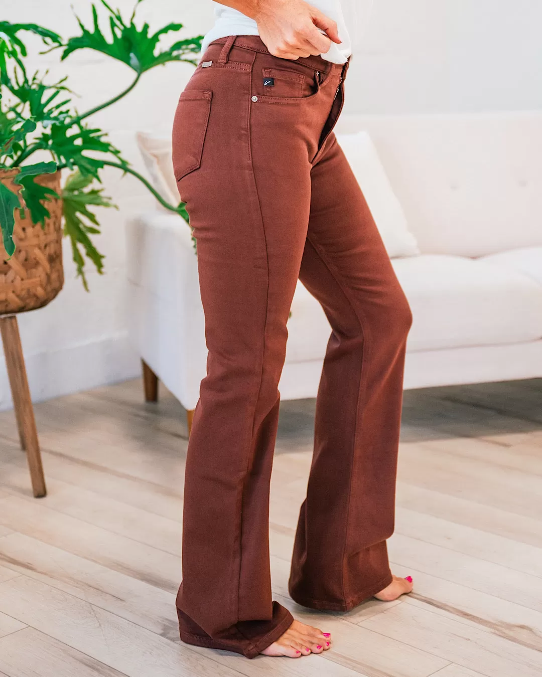 KanCan Holly Flare Jeans - Cinnamon Stick