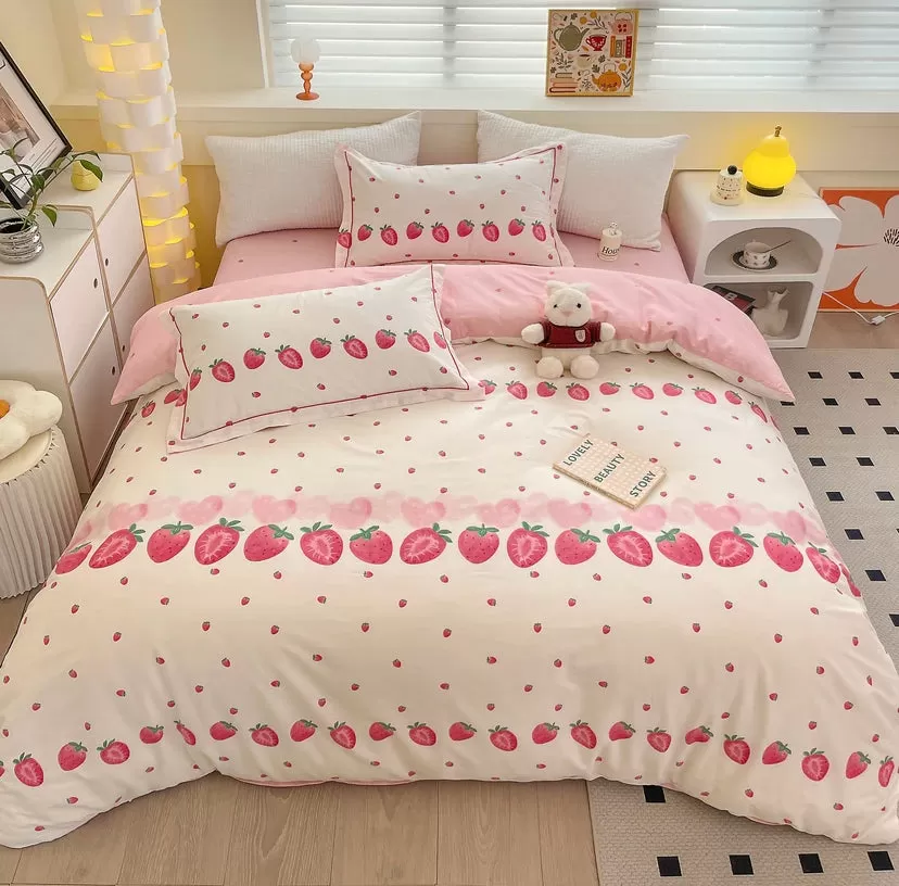 Kawaii Strawberry Bedding Set PN6069