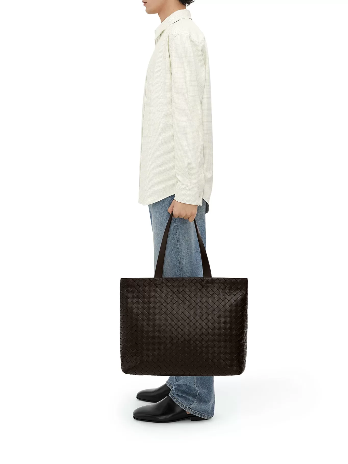 Large Intrecciato tote bag with zip