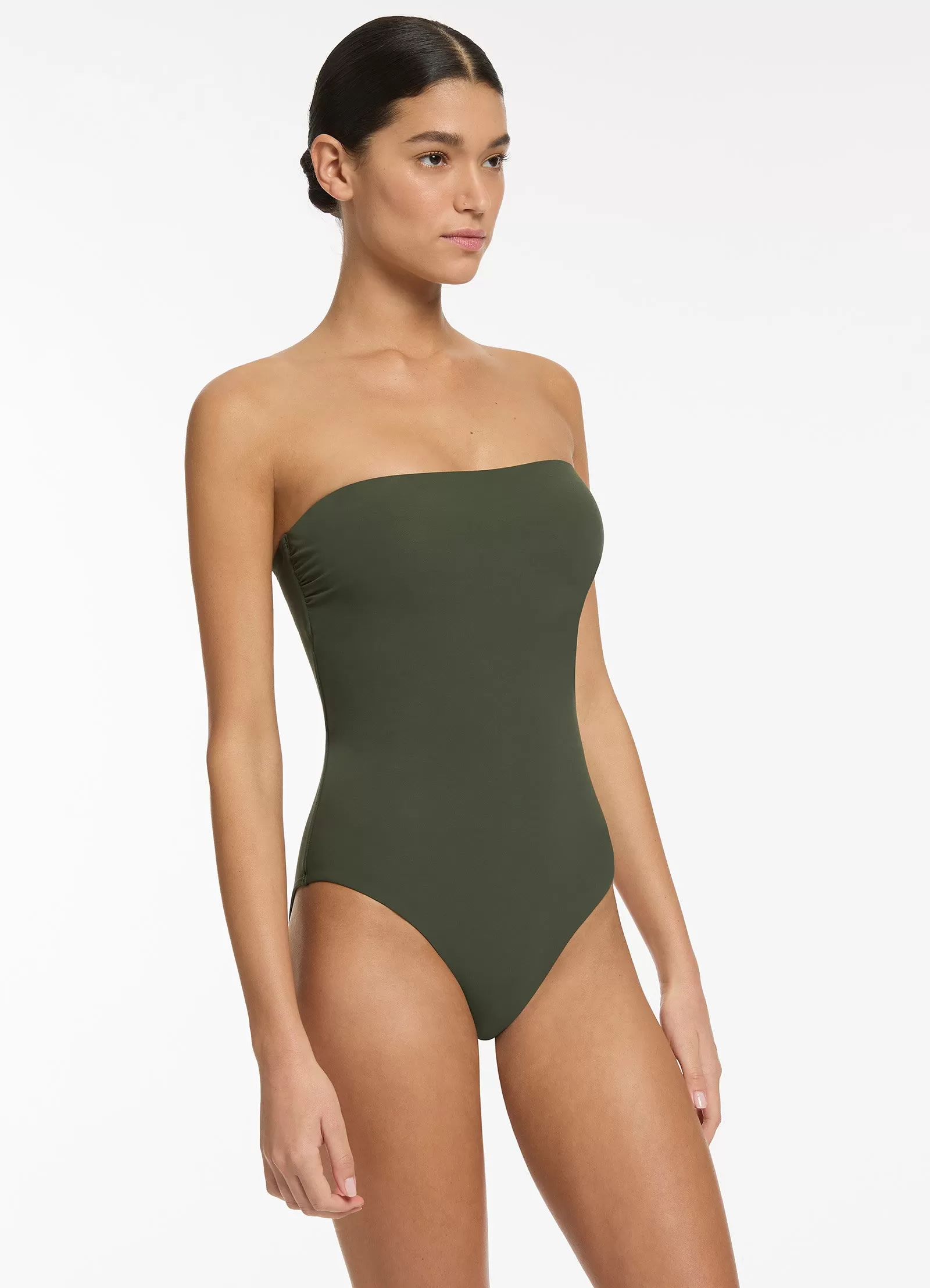 Lien Bandeau Minimal One Piece - Olive