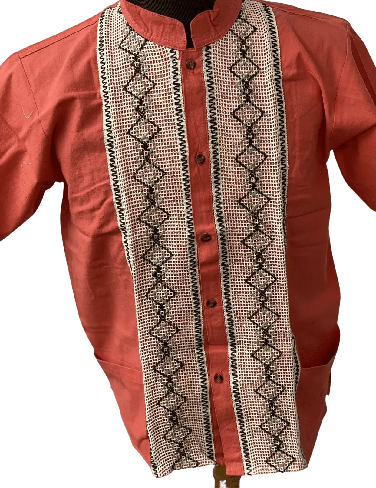 Light Orange Guayabera Shirt