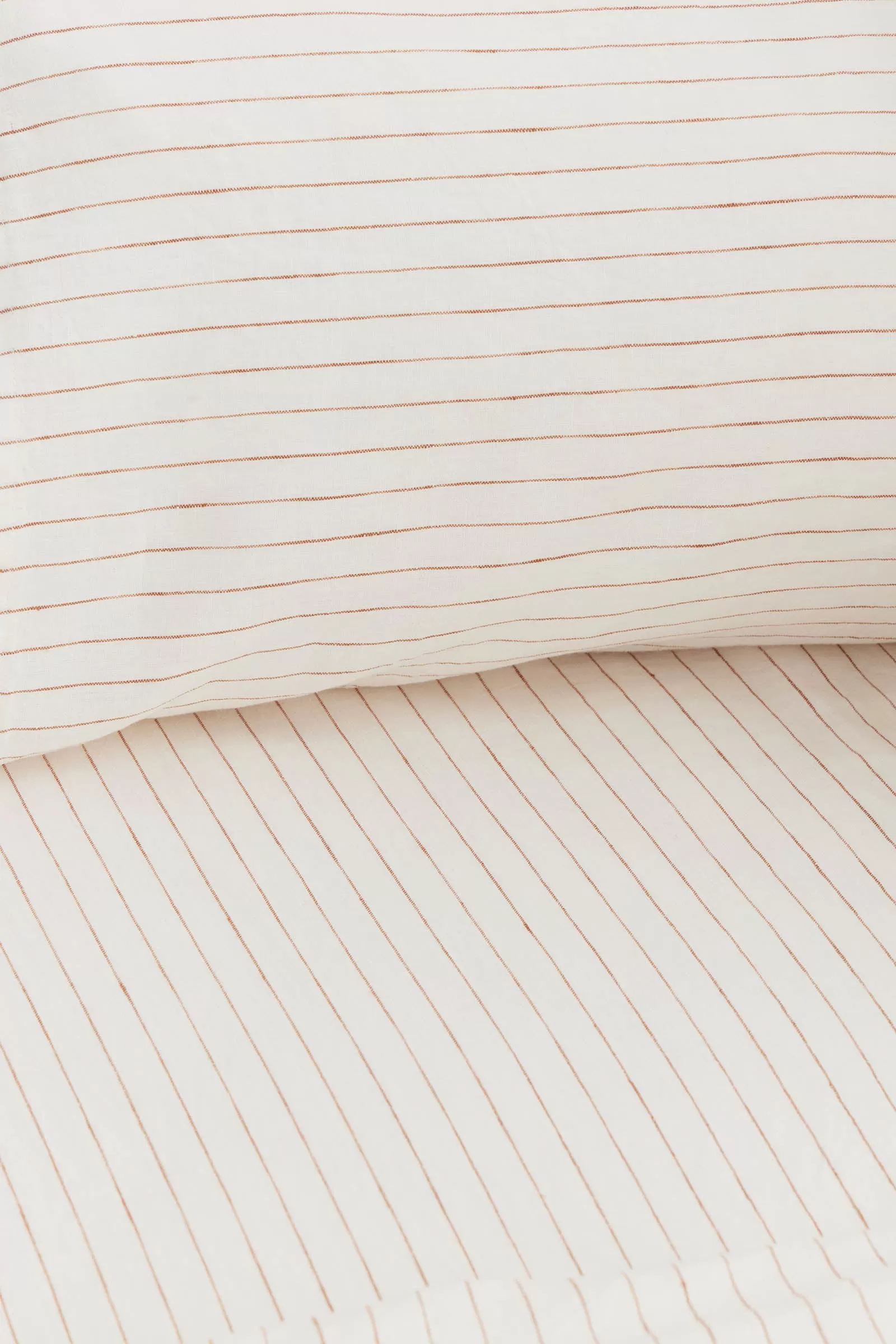 Linen Duvet Cover Tobacco Pinstripe