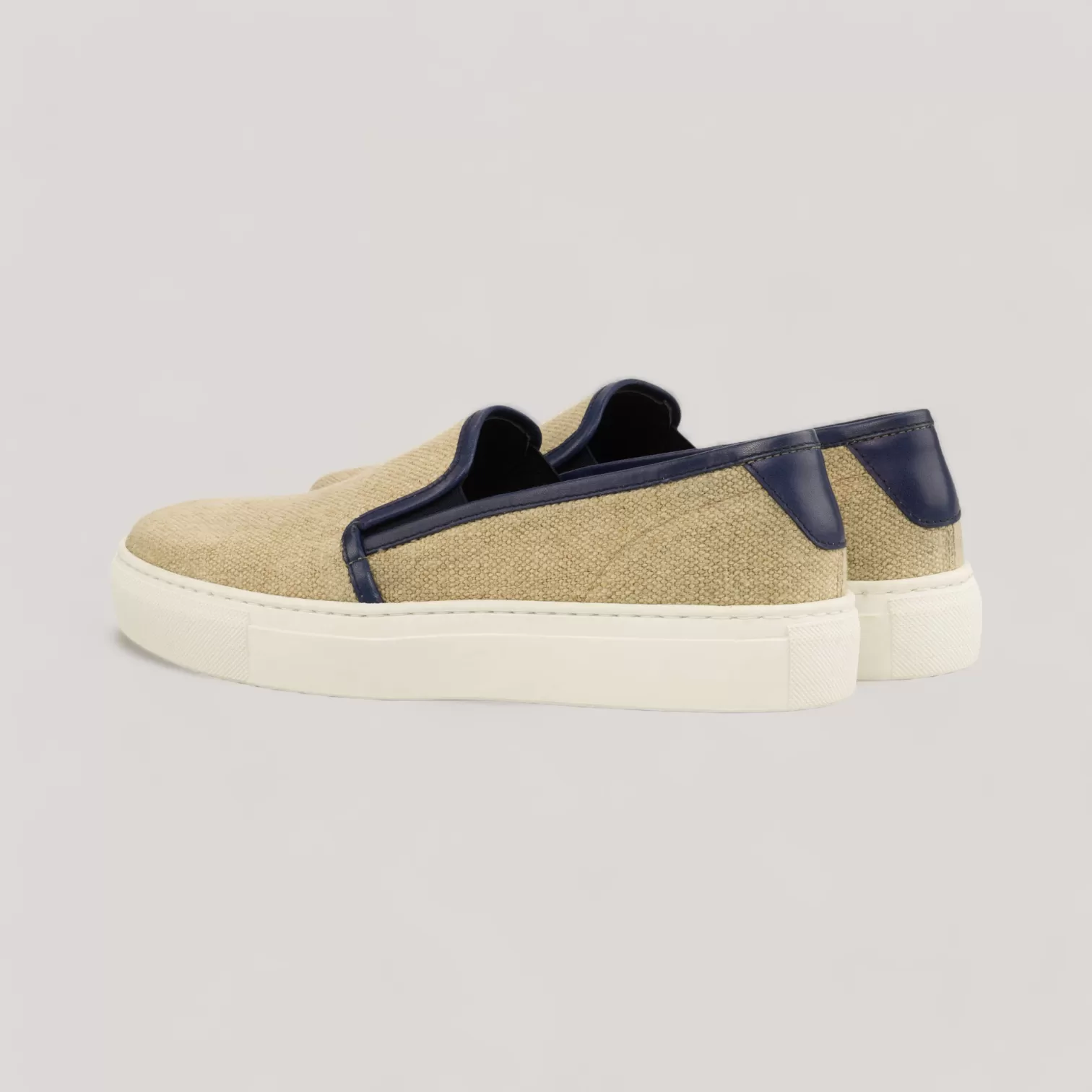 LUCE | Slip-On Sneakers - Ice Linen & Navy | Women's