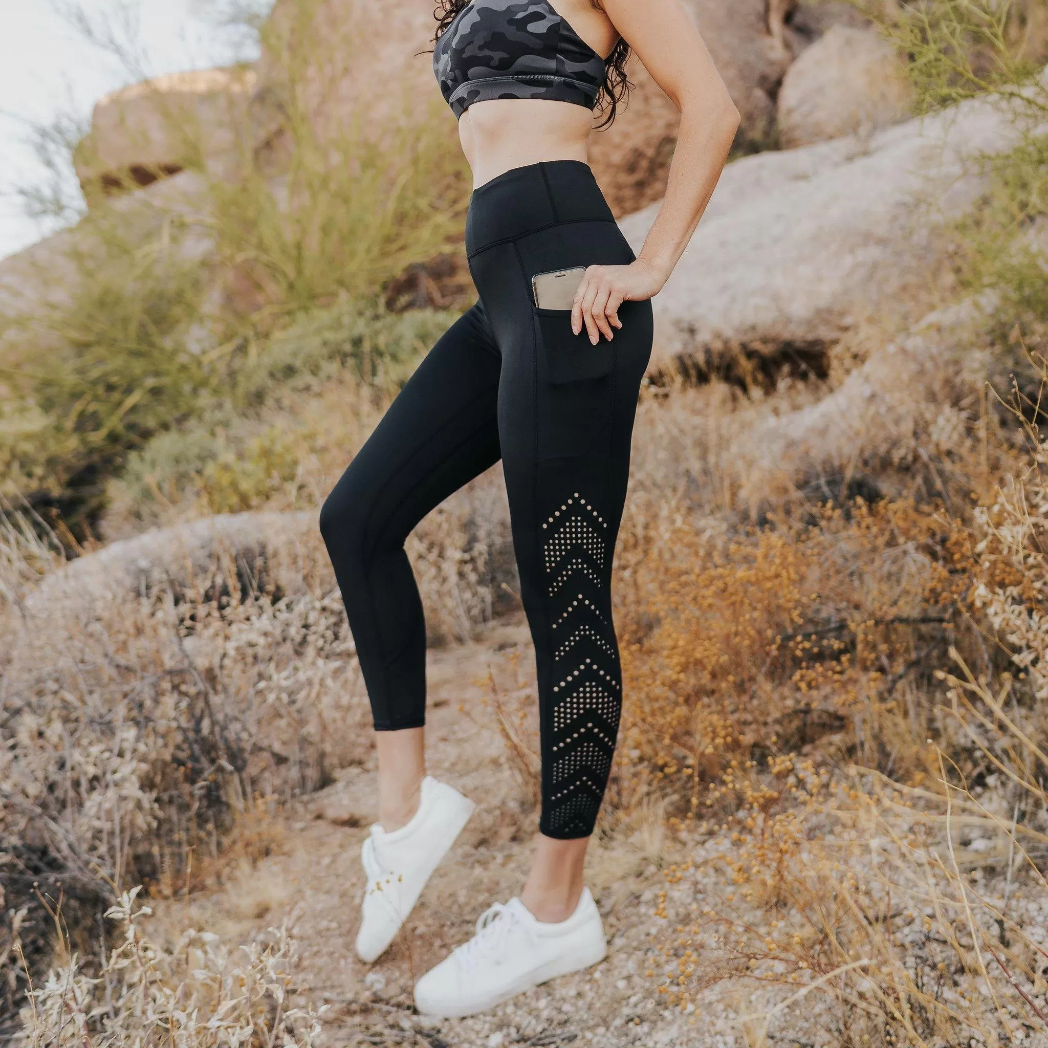 Lux Denali Laser Cut Capris - Black