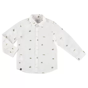 Mayoral Mini L/S Patterned Dress Shirt _White 4186-48