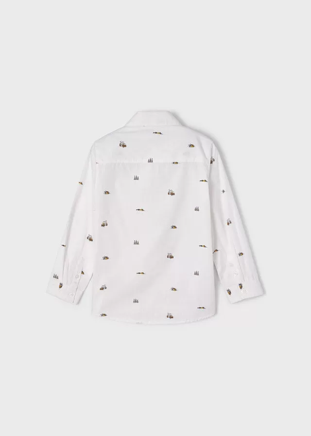 Mayoral Mini L/S Patterned Dress Shirt _White 4186-48