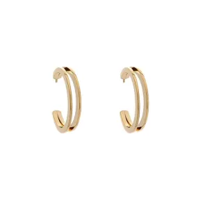 Metal Hollow Hoop Earring 18 k gold plated