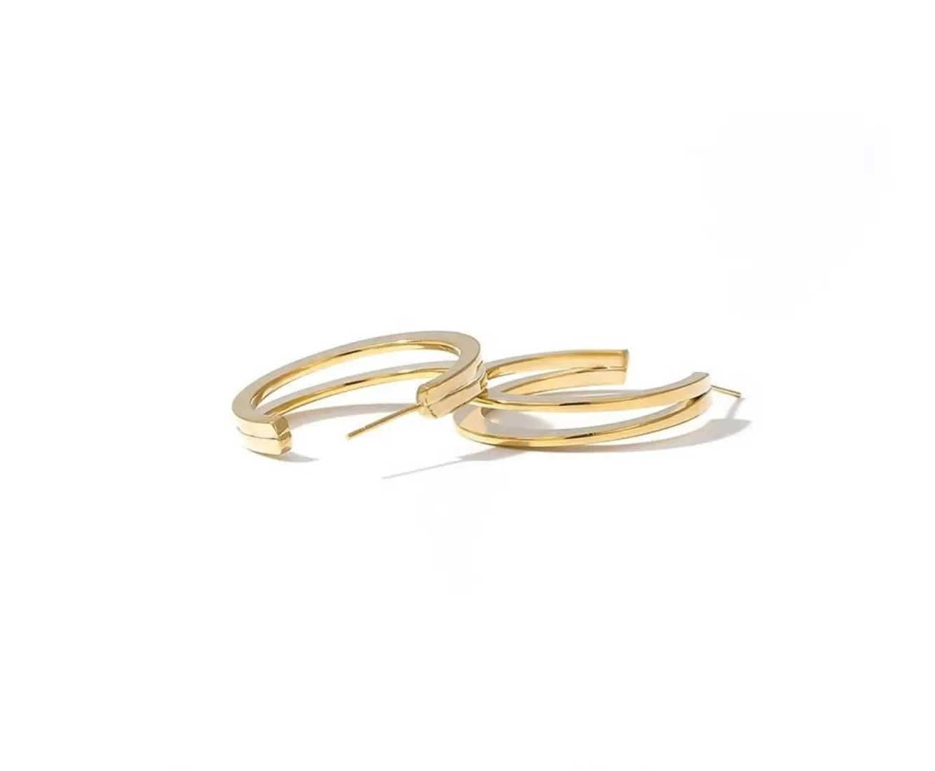 Metal Hollow Hoop Earring 18 k gold plated