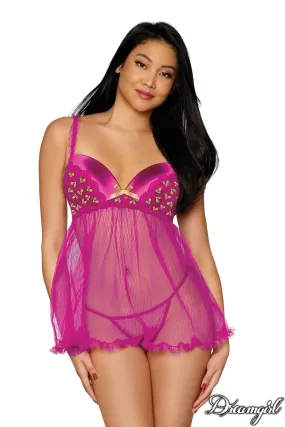 Metallic Heart Babydoll