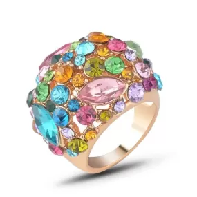 Multi Stones Gold Ring