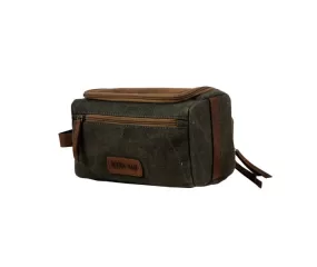 Myra Melville Mens Toiletries Bag - Canvas and Leather