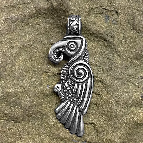 Norse Raven Pendant - Bronze or Silver