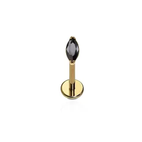 Onyx Marquise Flat Back Stud