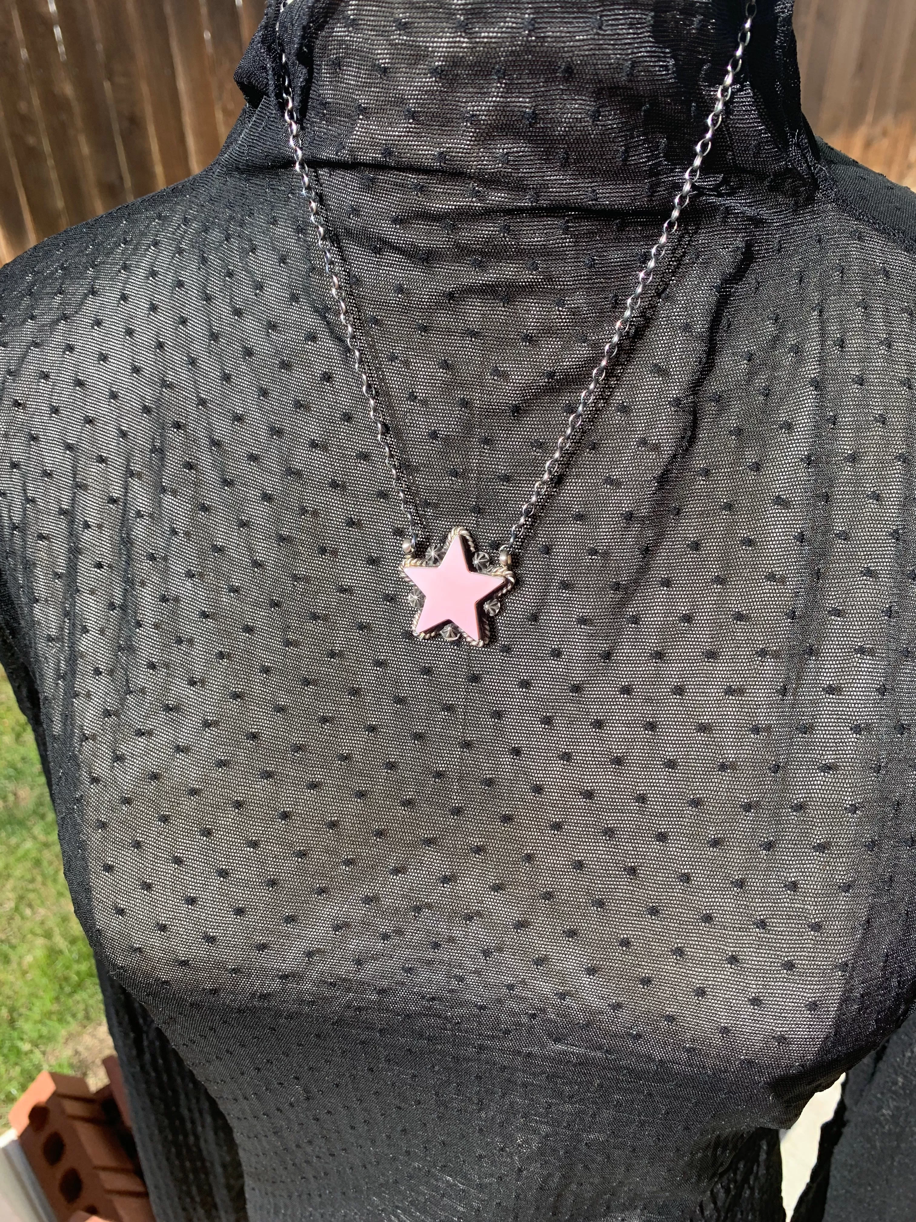 Pink "Cotton Candy" Star Necklace- 12