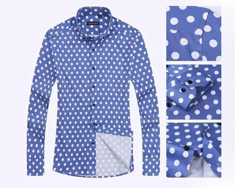 Polka Dot Dress Shirt For Men