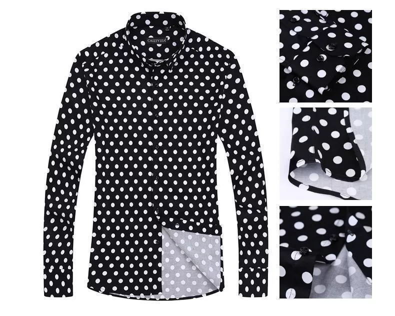 Polka Dot Dress Shirt For Men