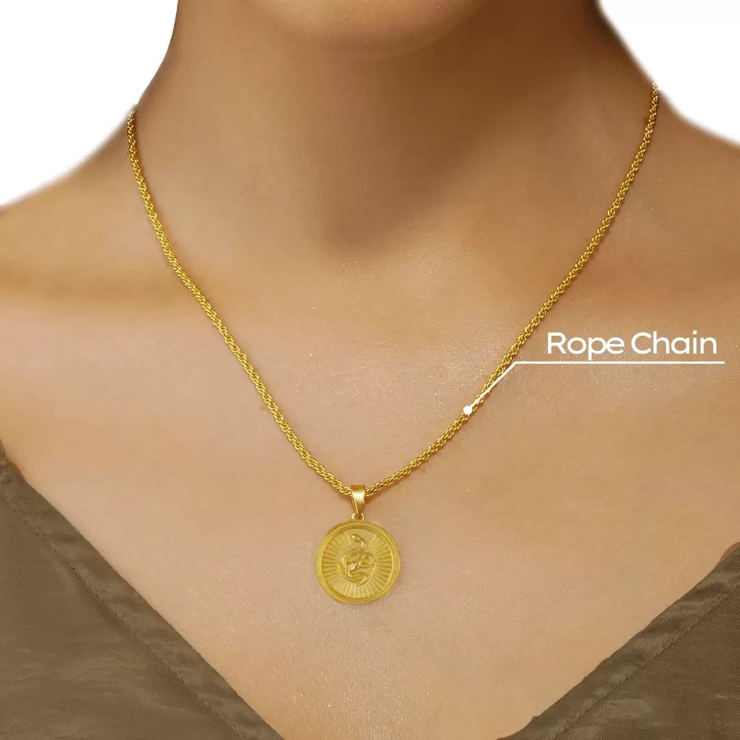 Power of Belief Coin Necklace - Snake & Moon