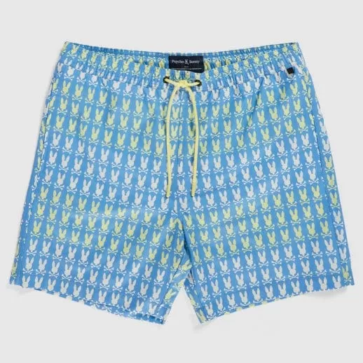 Psycho Bunny Barker All Over Print Swim Trunk (Cool Blue) B6W151Y1PO