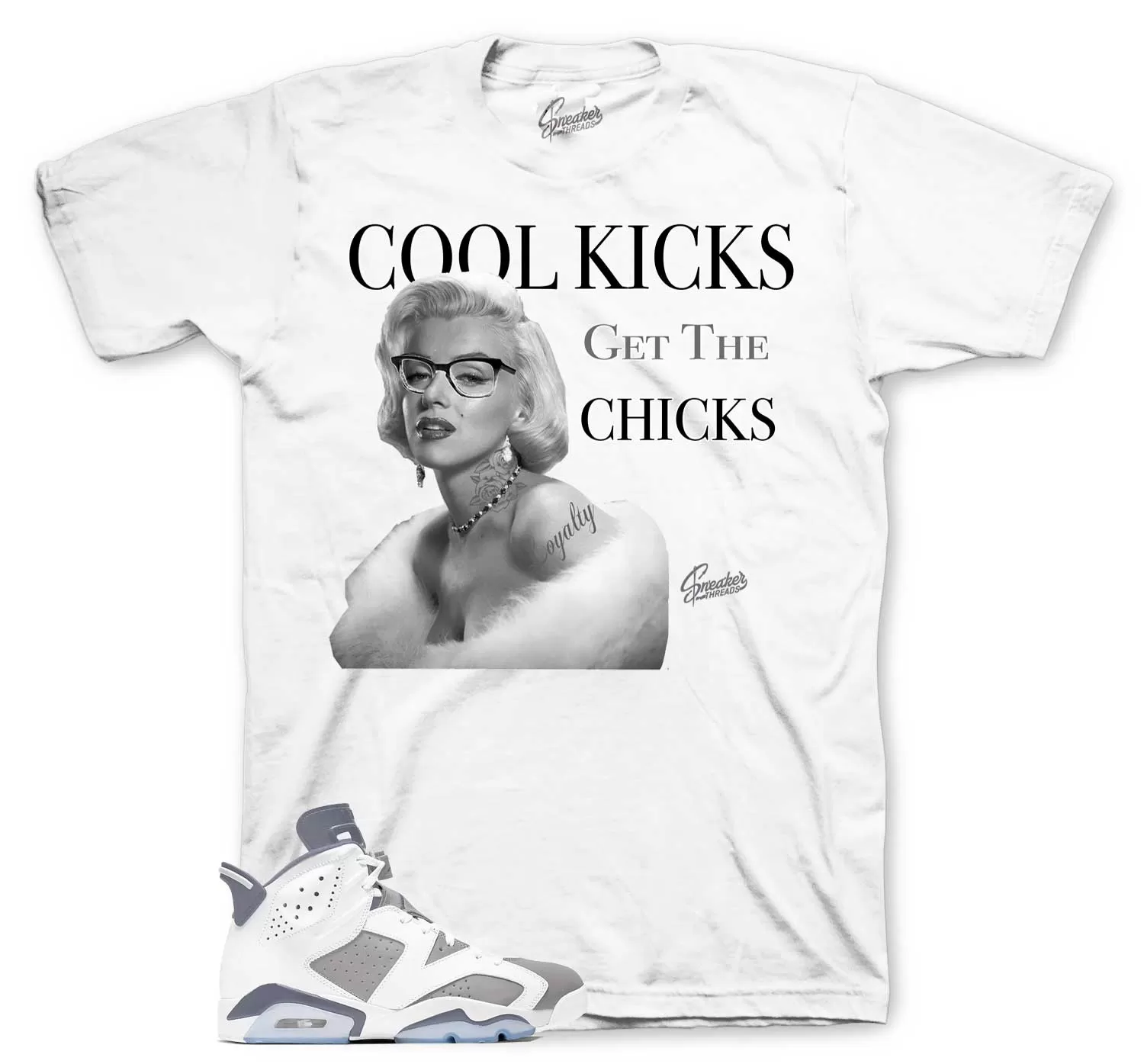 Retro 6 Cool Grey Shirt - Cool Kicks - White