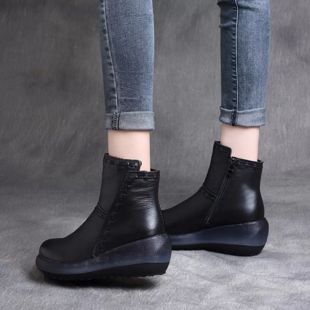 Retro Wedge Platform Boots