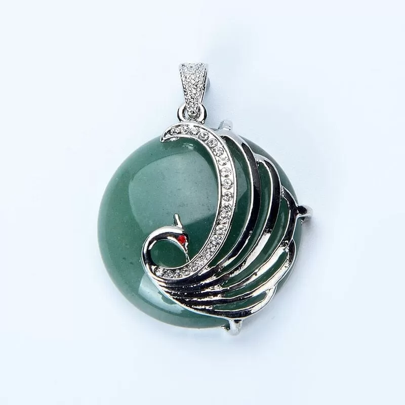 Rhinestone Aventurine and other Stones Peacock Pendant (Pendant Onyl)