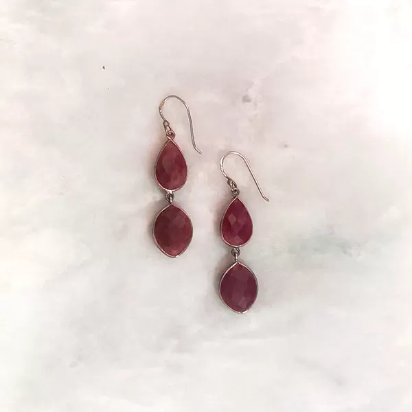 Ruby Double Drop Earrings