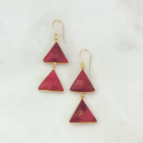 Ruby Double Drop Earrings