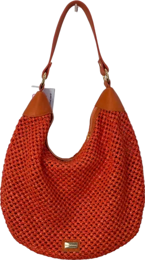 Russell & Bromley Orange Crochet Hobo Bag