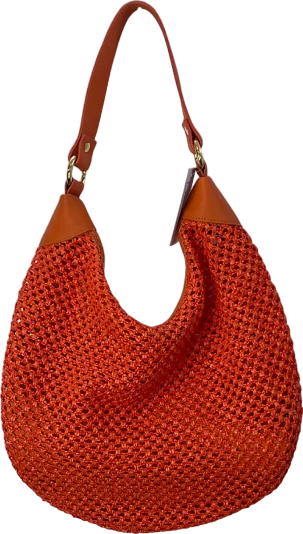 Russell & Bromley Orange Crochet Hobo Bag