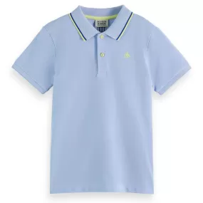 Scotch & Soda Boys Short Sleeve 2 tone Pique Blue Polo_ 24168922