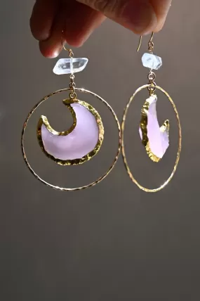 She Hung The Moon For Herself Chalcedony Hoops