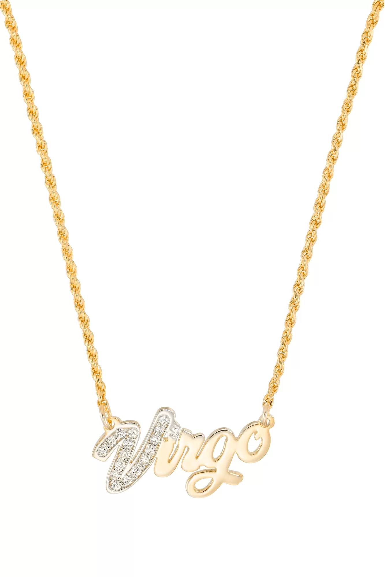 Simone I. Smith Zodiac Nameplate Necklaces - Virgo