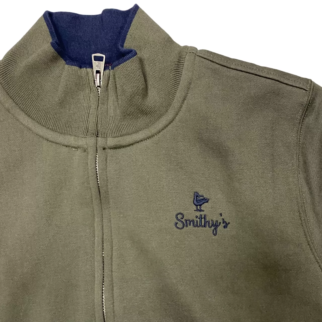 Smithy's army green men's full zip sweatshirt