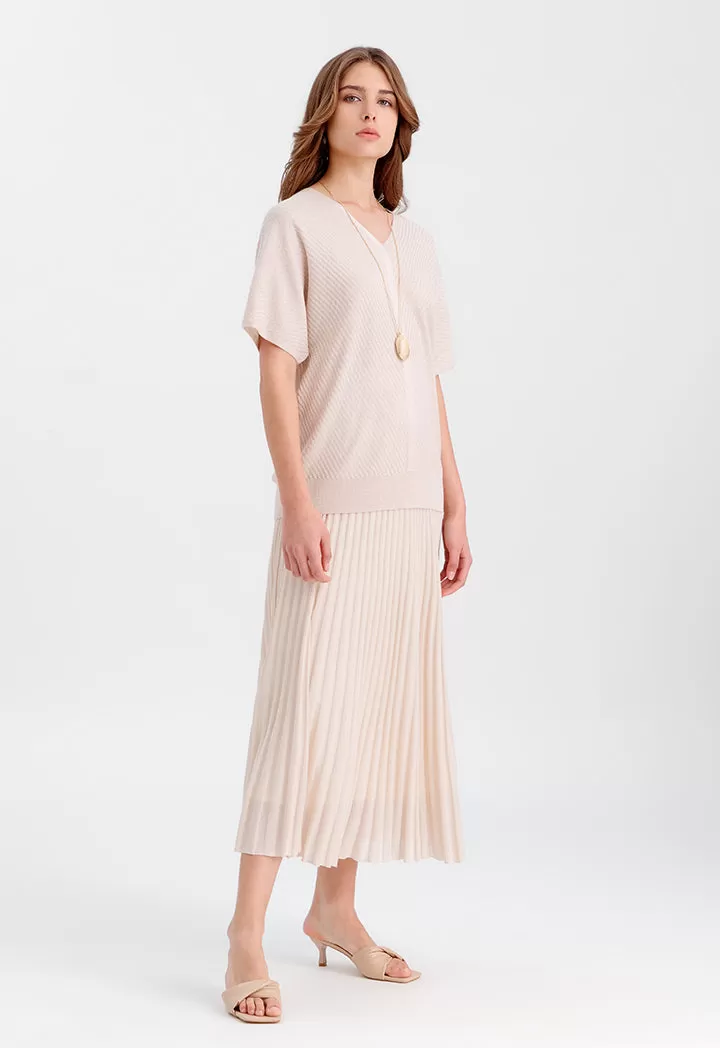 Soft Textured Skirt With Attached Lining