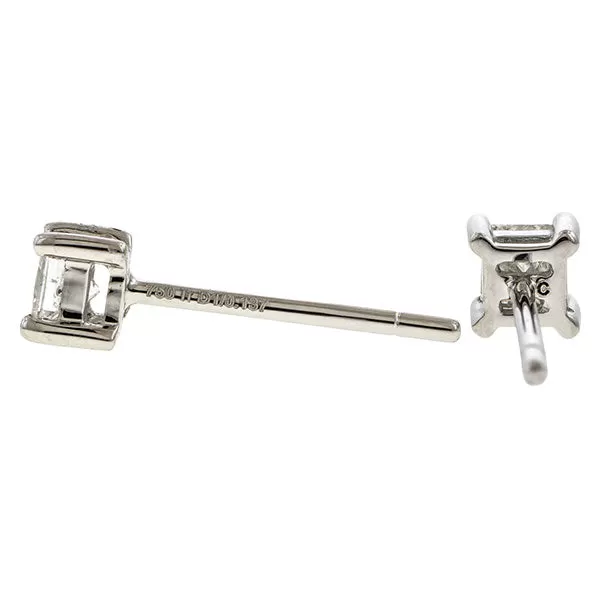 Square Diamond Stud Earrings, 0.19ctw.