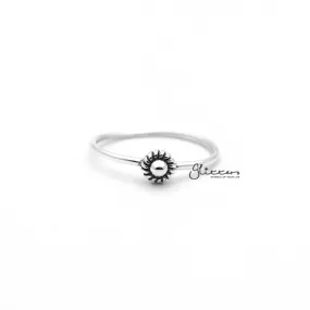 Sterling Silver Circle Dot Women's Rings