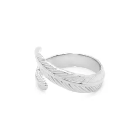 Sterling Silver Feather Adjustable Ring