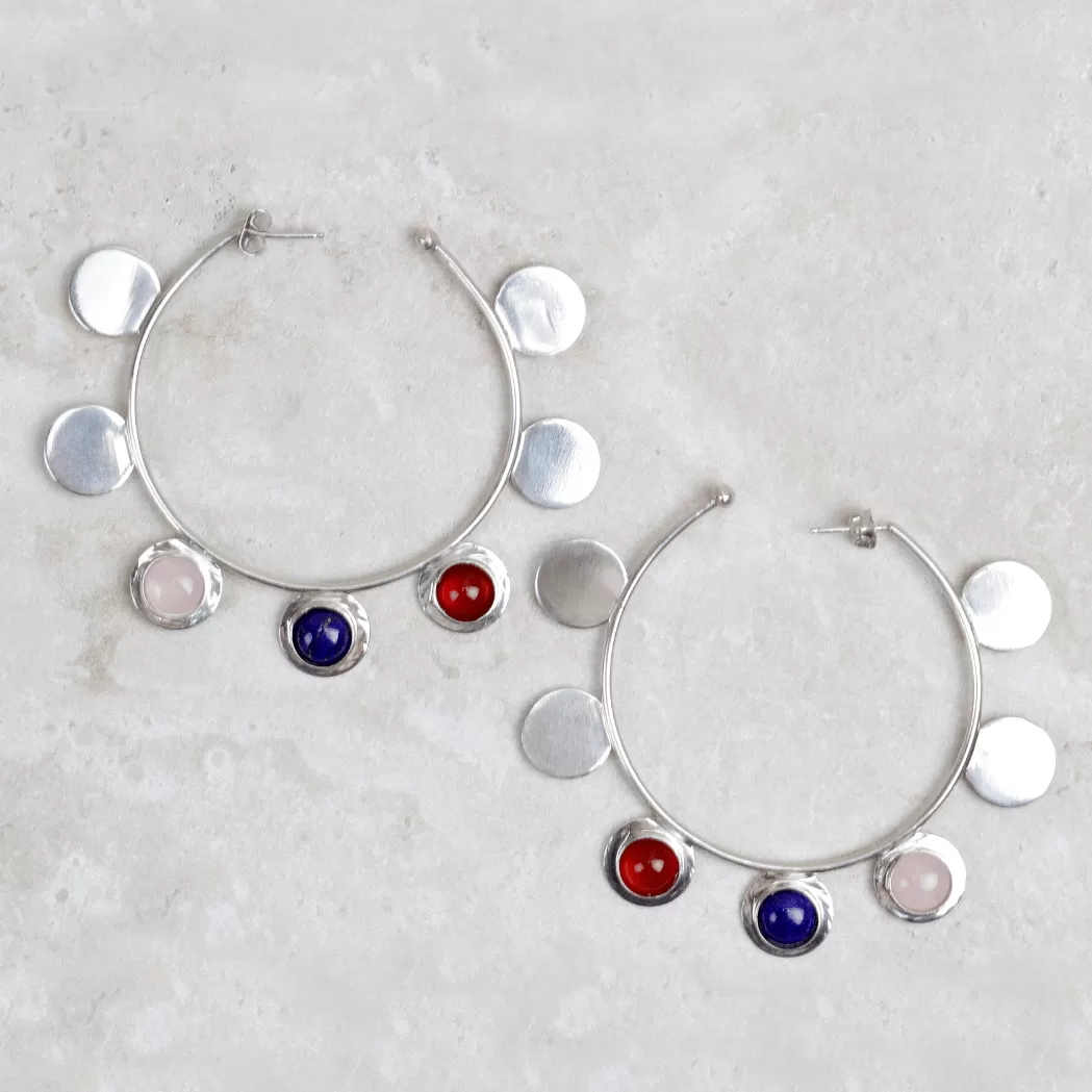 Sterling Silver Phase Hoops