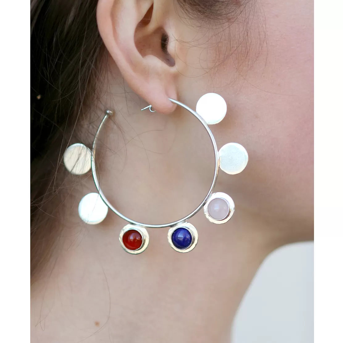 Sterling Silver Phase Hoops