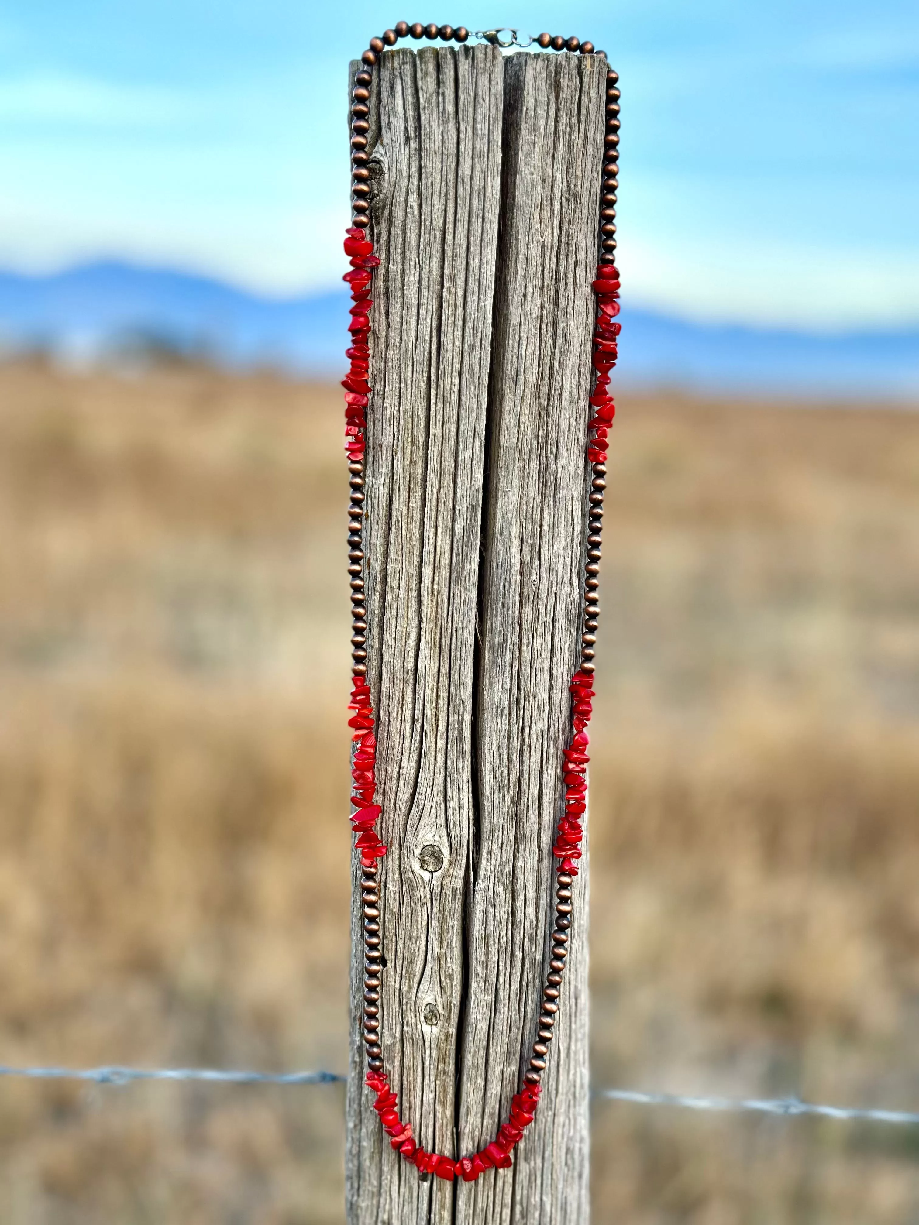 The West of Amarillo Coral & Copper Necklace