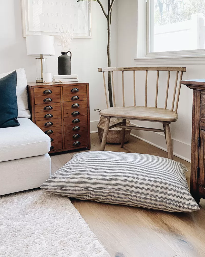 Ticking Stripe Dog Bed