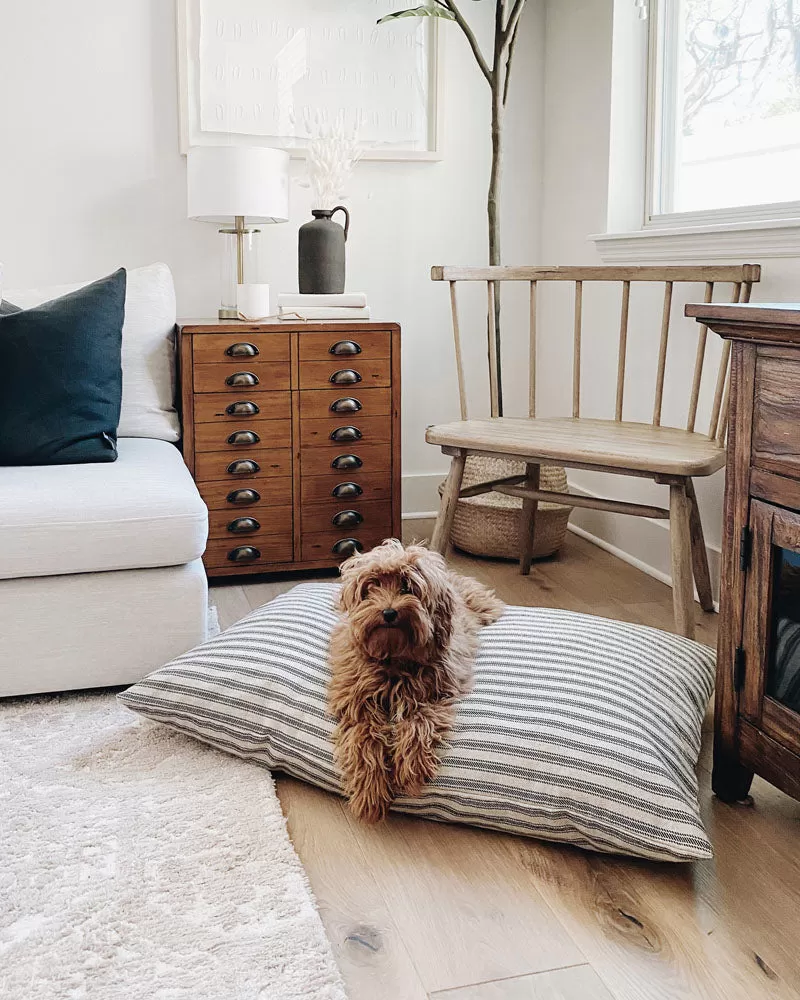 Ticking Stripe Dog Bed