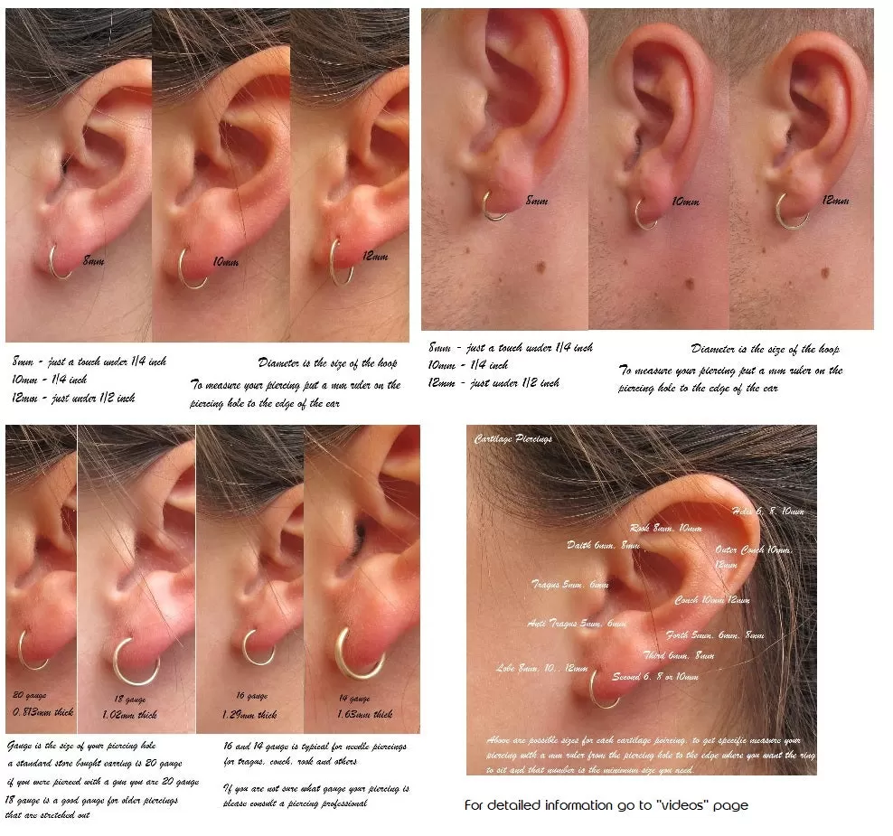 Tiny Hoop Earring Twist - Choose Your Diameter, Gauge, Metal