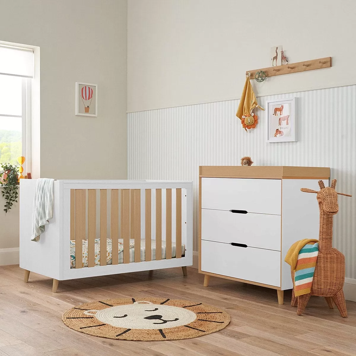 Tutti Bambini Fika Mini 2pc Room Set - White/Light Oak