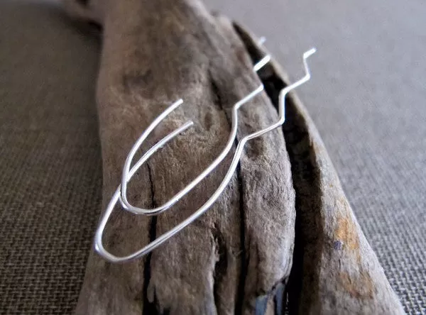 Wave Earrings - Sterling Silver Threader Earrings