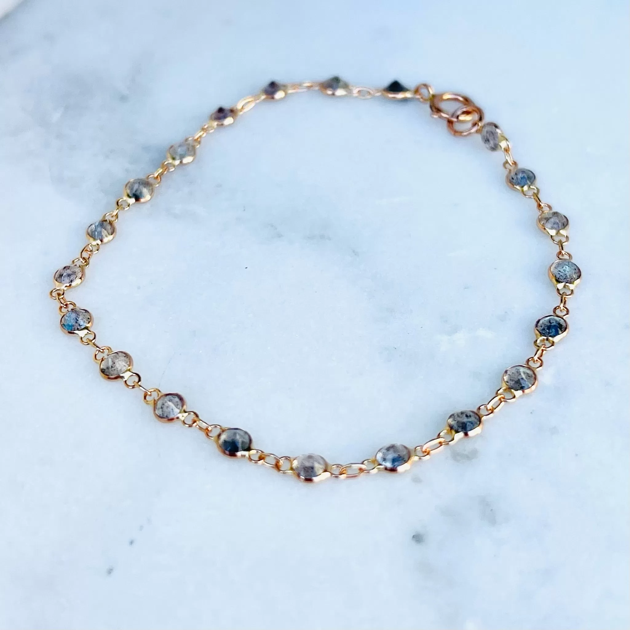 WD962 14kt gold, Labradorite by the yard Bracelet